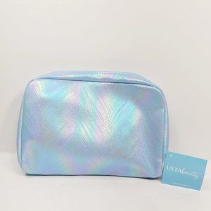 Ulta Beauty Blue Holographic Cosmetic Bag Travel-Makeup Case.